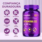 Suplementos Vitamina D3, 60 cápsulas de 500 mg – vitamina D frontal