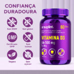 Suplementos Vitamina D3, 60 cápsulas de 500 mg – vitamina D frontal