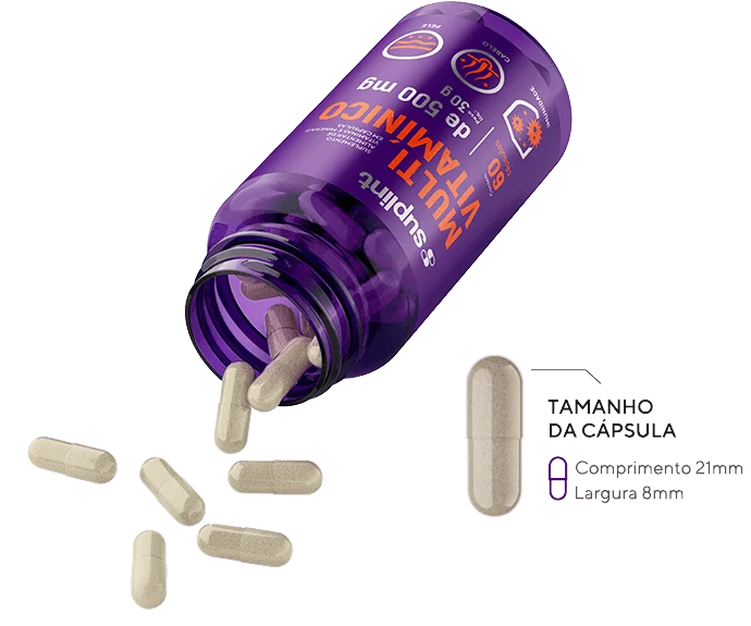 Multivitamínico, 60 cápsulas de 500 mg - Opened Capsula multi vitaminico