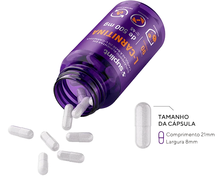 L-Carnitina, 90 cápsulas de 500 mg - Opened brazil l carnitina