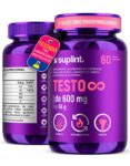 Testo ∞, intensificador de testosterona, 60 cápsulas de 600 mg – testo frontal