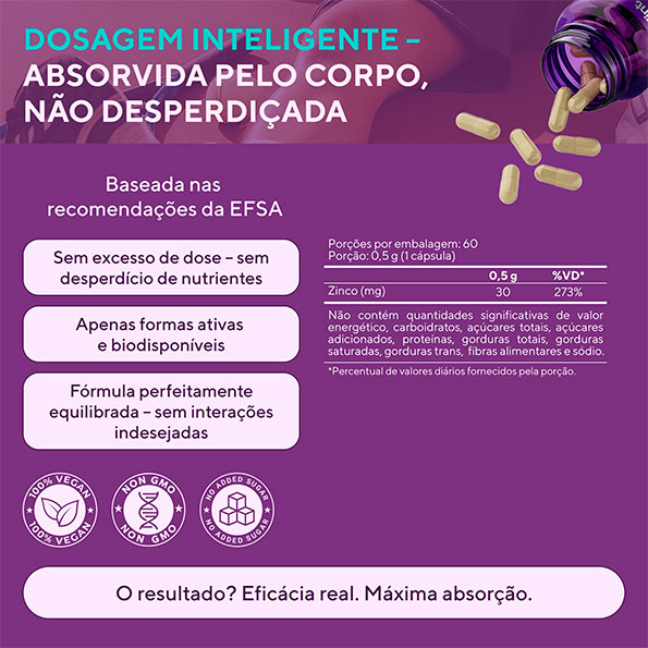 Bisglicinato de Zinco, 60 cápsulas de 500 mg - zinco Bisglicinato de Zinco, 60 cápsulas de 500 mg - zinco